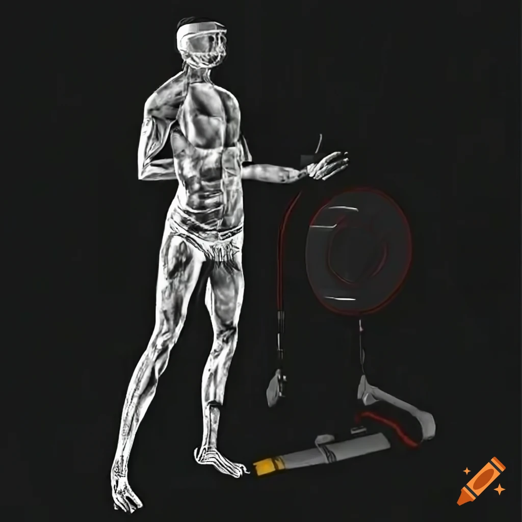 Athlete training with motion capture suit and AR glasses in a gym