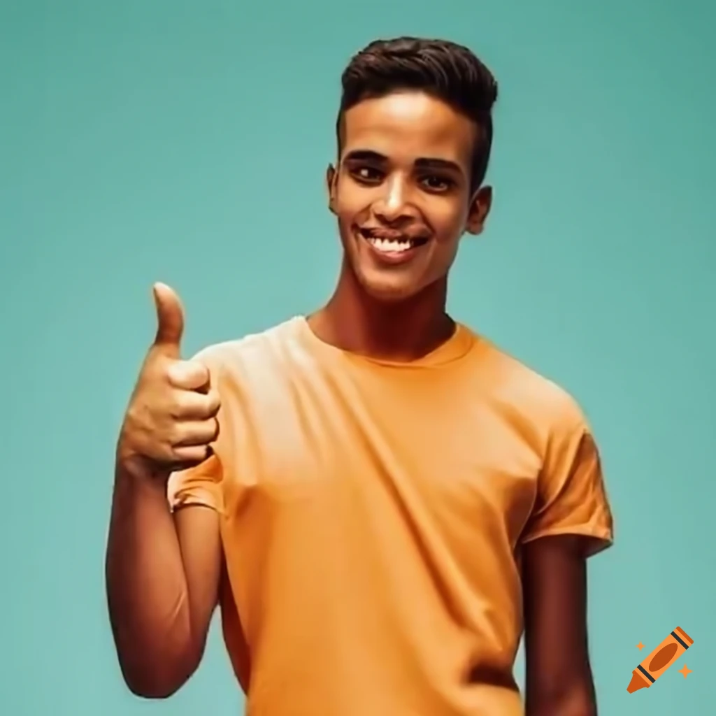 Smiling young Cuban student giving a thumbs up gesture