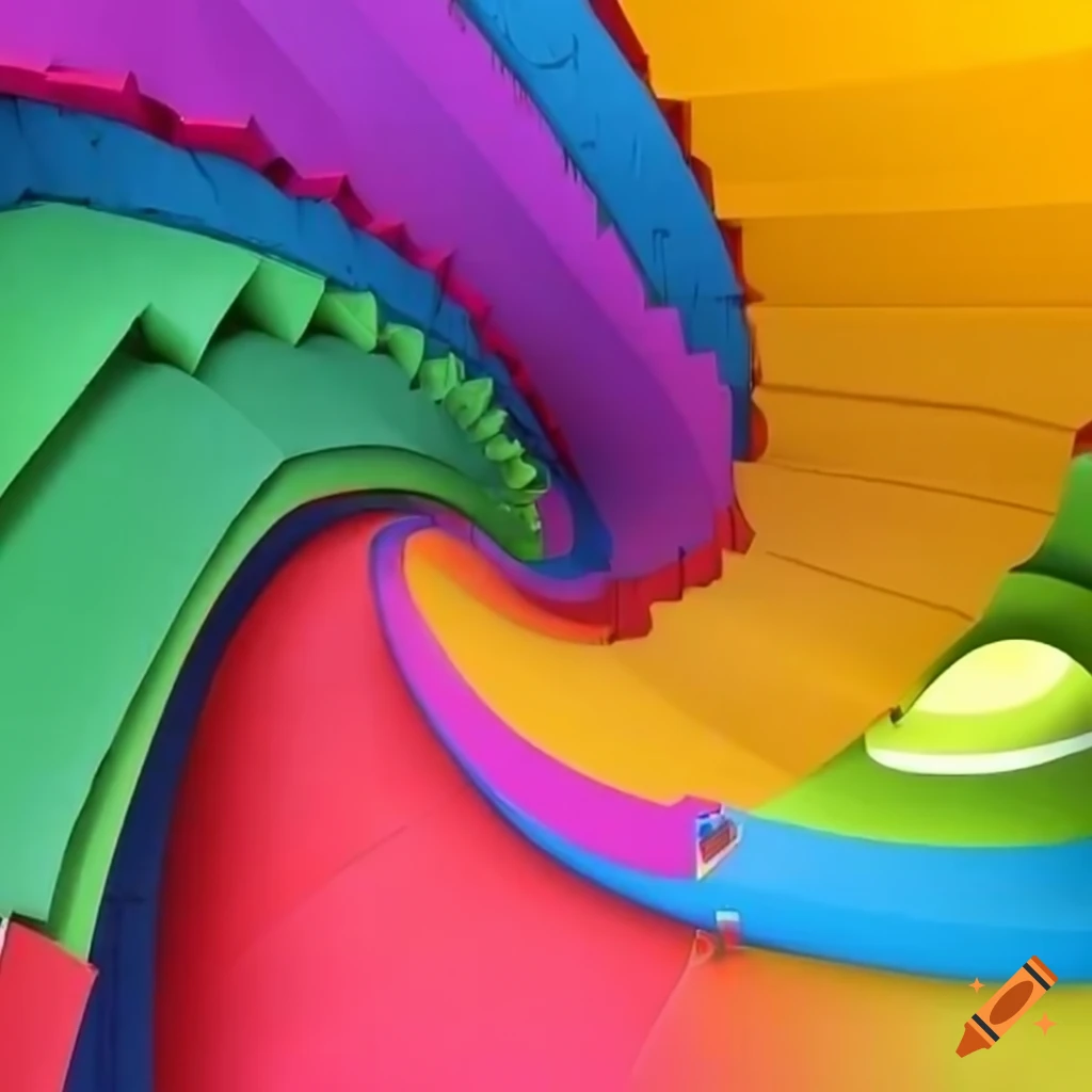 Colorful and surreal playground structures