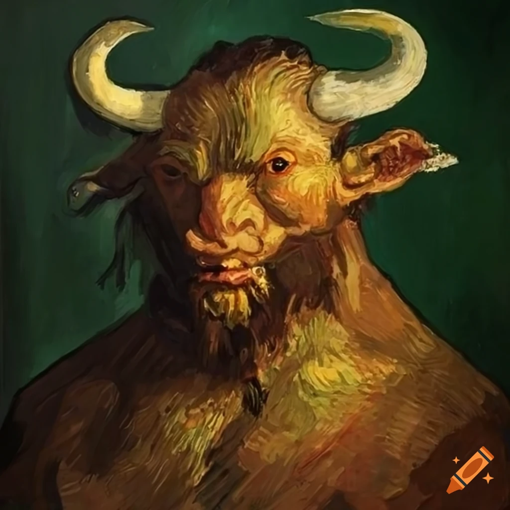 Minotaur inspired by Van Gogh's style