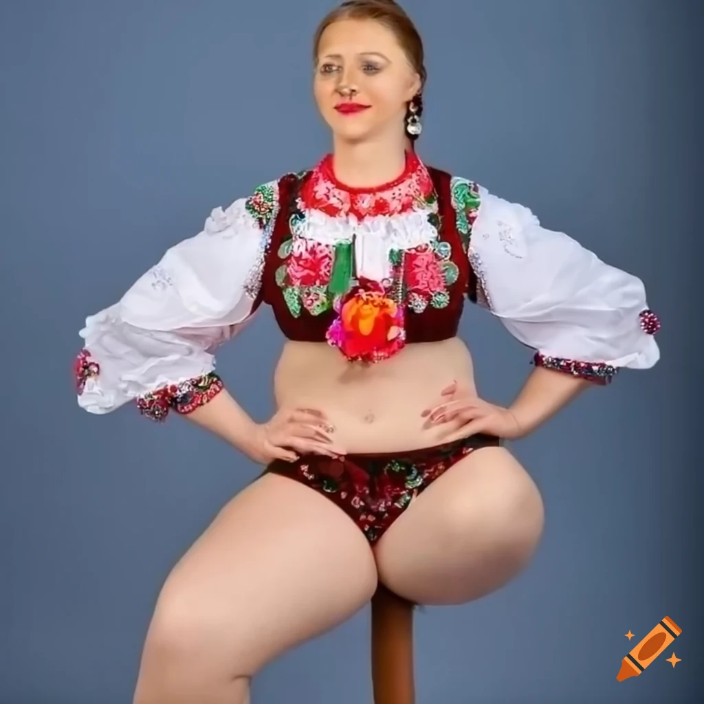 Plump woman in traditional Polish attire