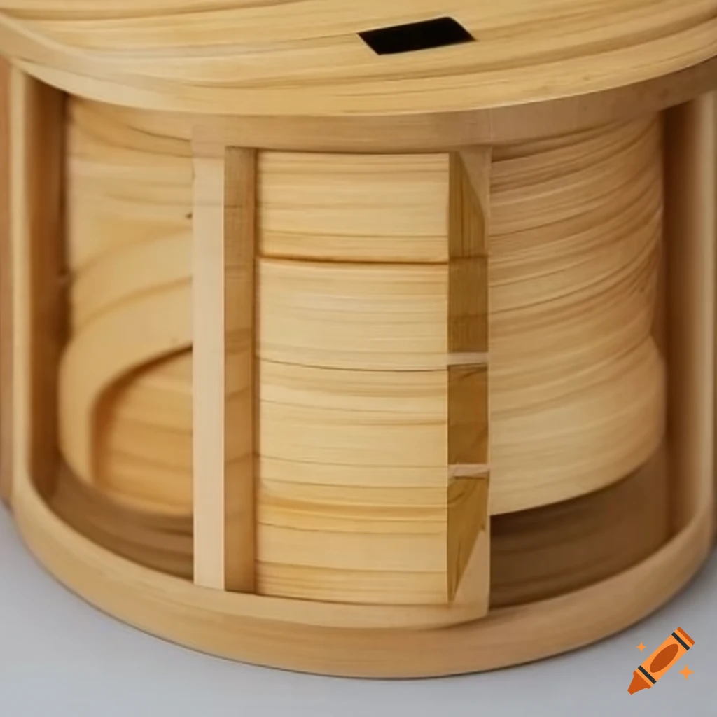 Bamboo container with sliding sections and holes at the bottom