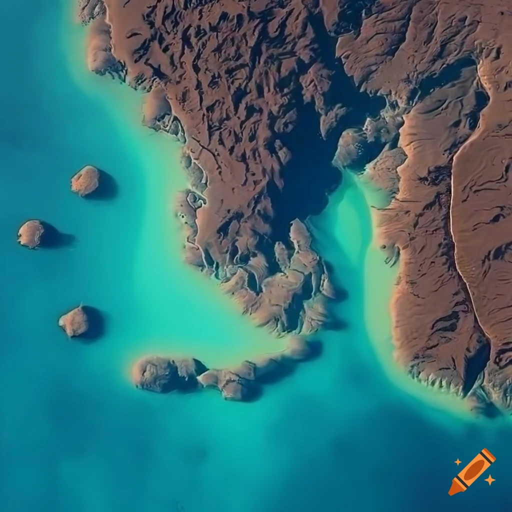 Top-down color heightmap of a lagoon in Mexico