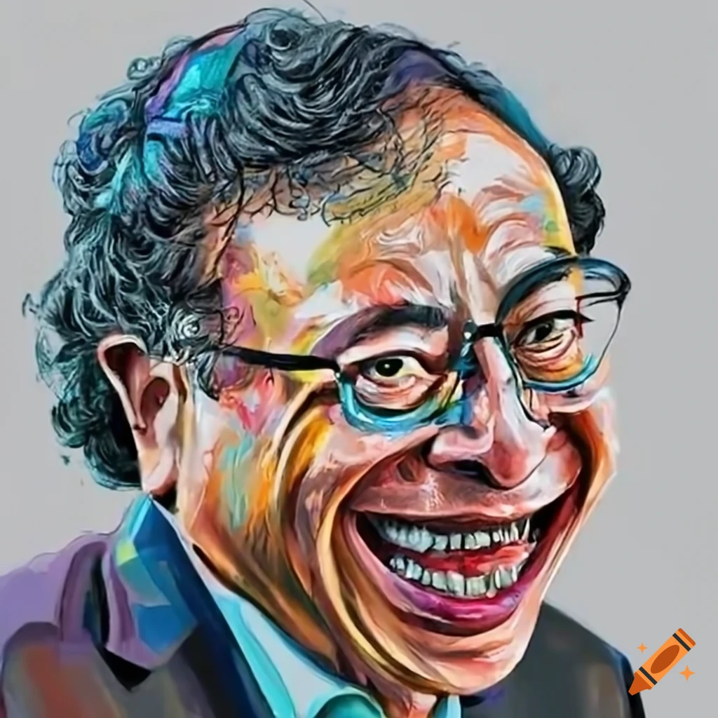 Gustavo Petro laughing against a white background