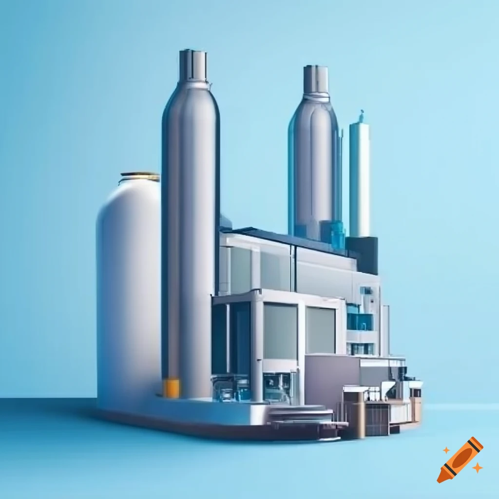 Simplistic beverage factory in 2D illustration