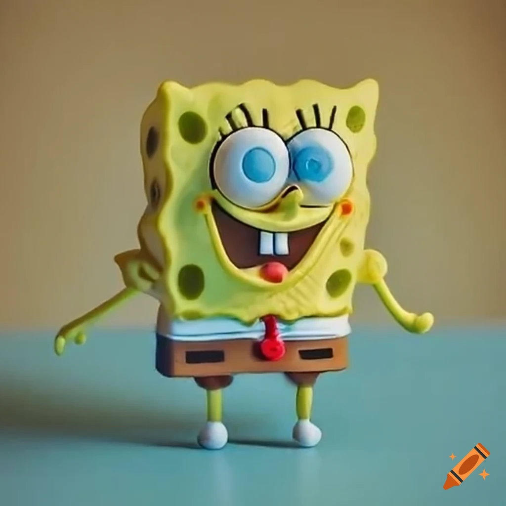 Spongebob talking toy in child's hand