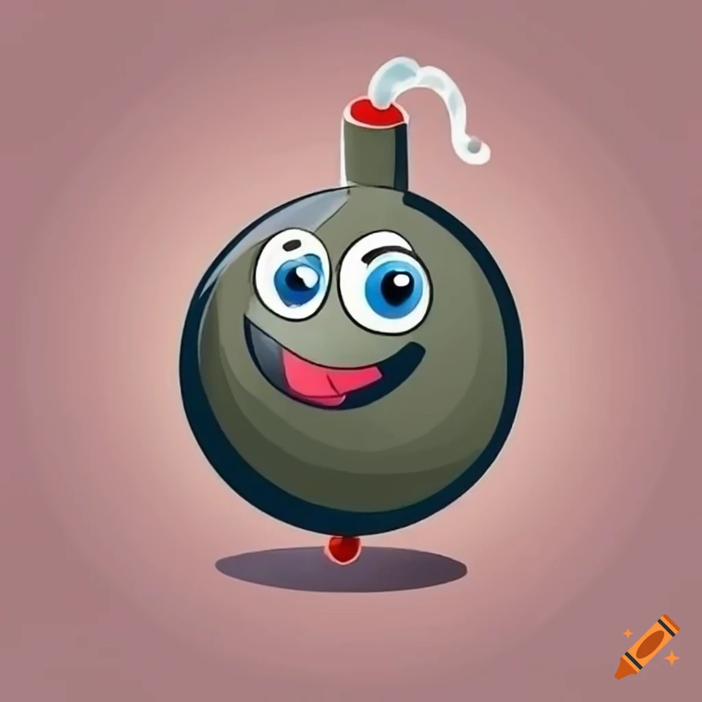 Smiling cartoon bomb