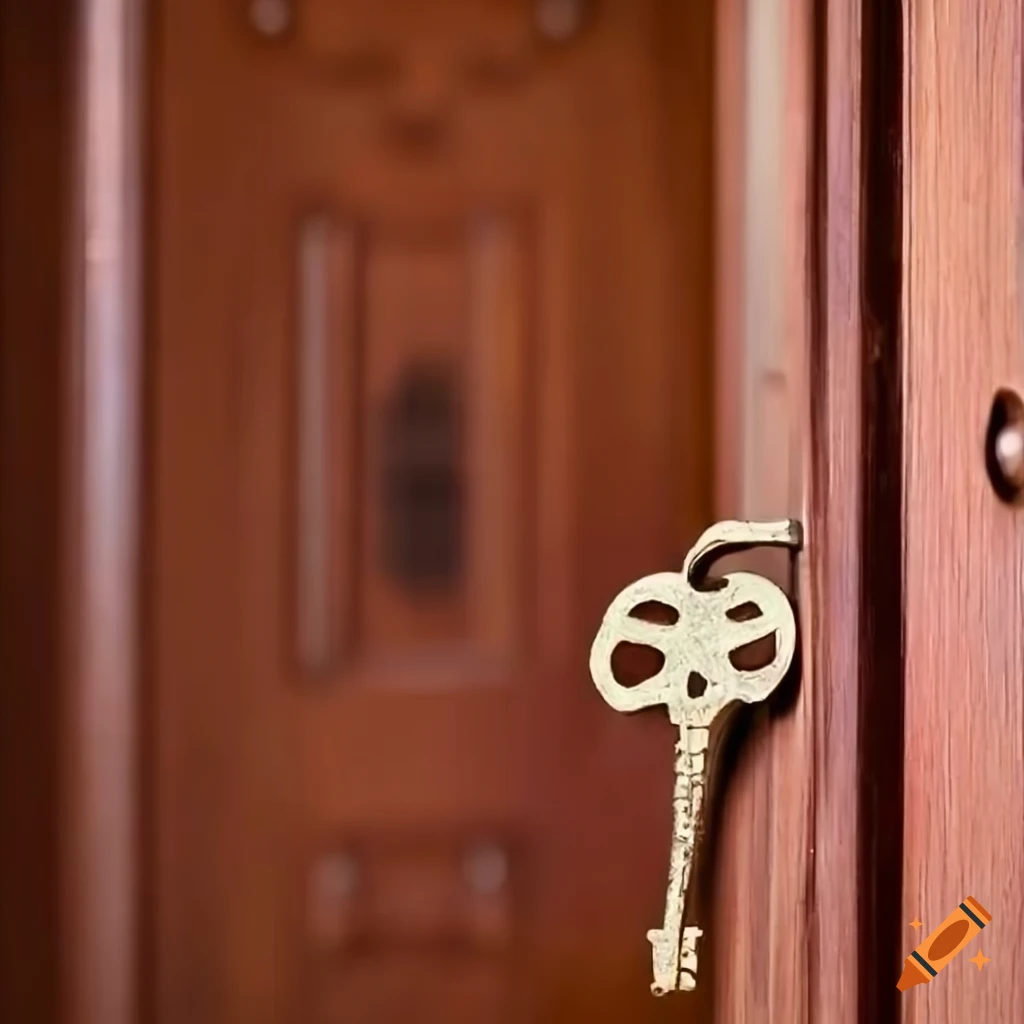 Key unlocking a door