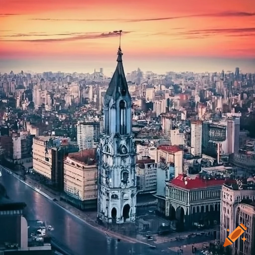 Capital of Platirna, a big modern city in Buenos Aires style