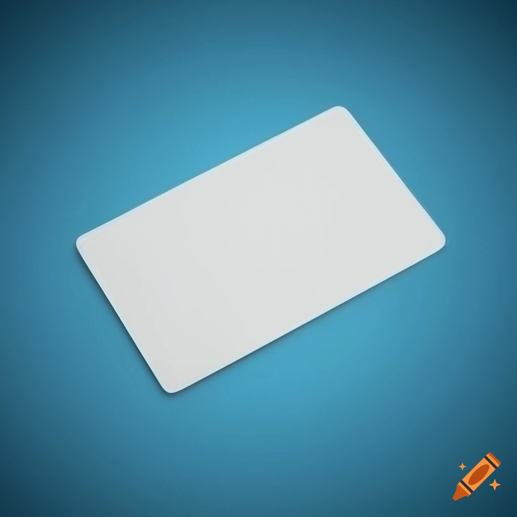 Blank credit card mockup on blue gradient background