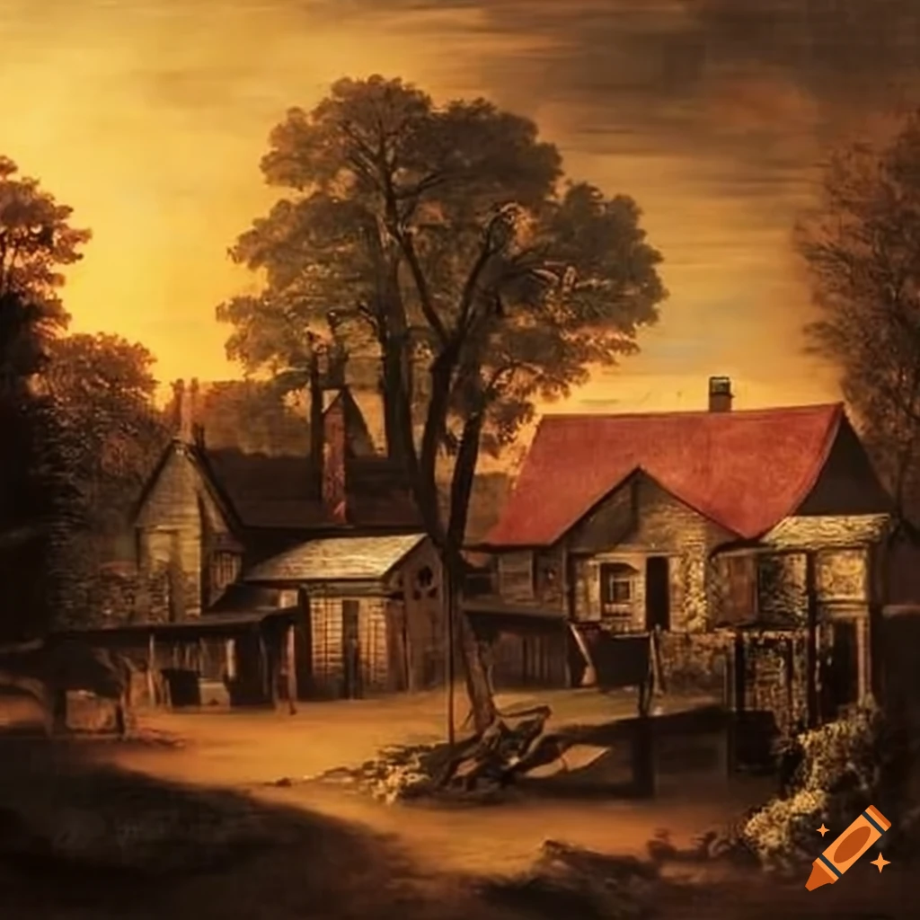Old American town in 1692
