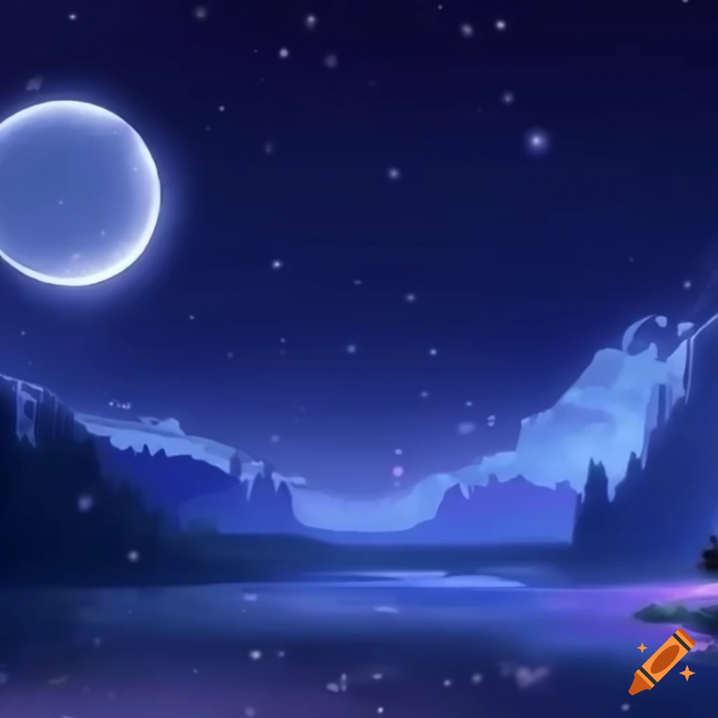 Anime dream background for bedtime night