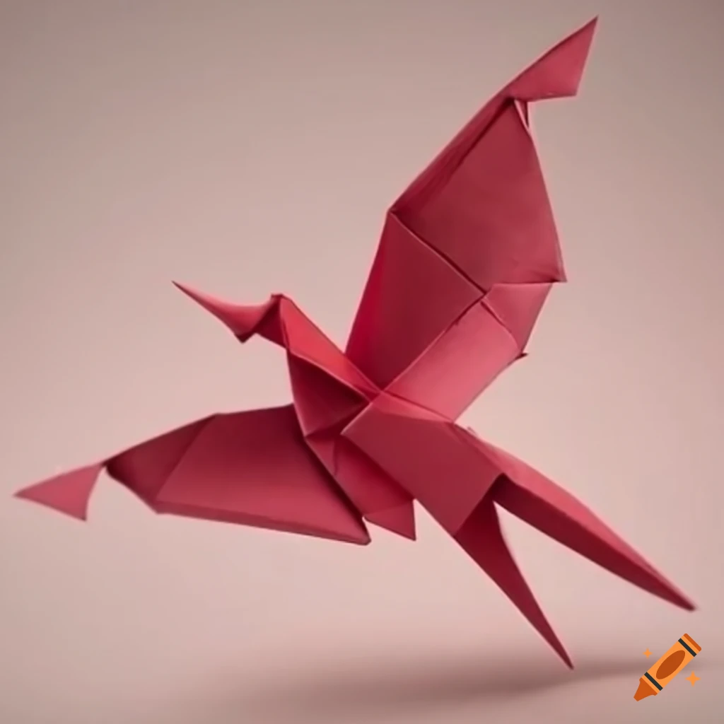Origami woman with wings
