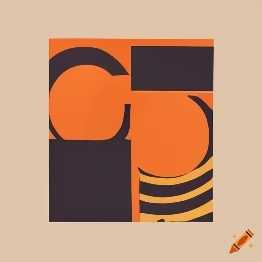 Detailed linocut Bauhaus style poster design