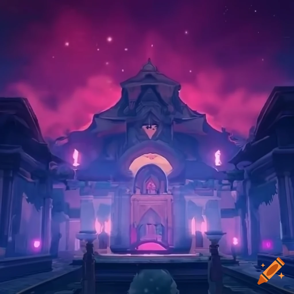 Secret nation in Genshin Impact inspired by Italian and Greek culture showing the palace of their Goddess