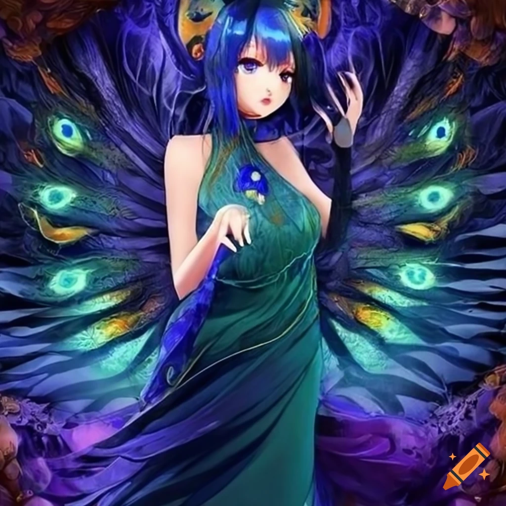 Peacock dress Halloween costume with mask