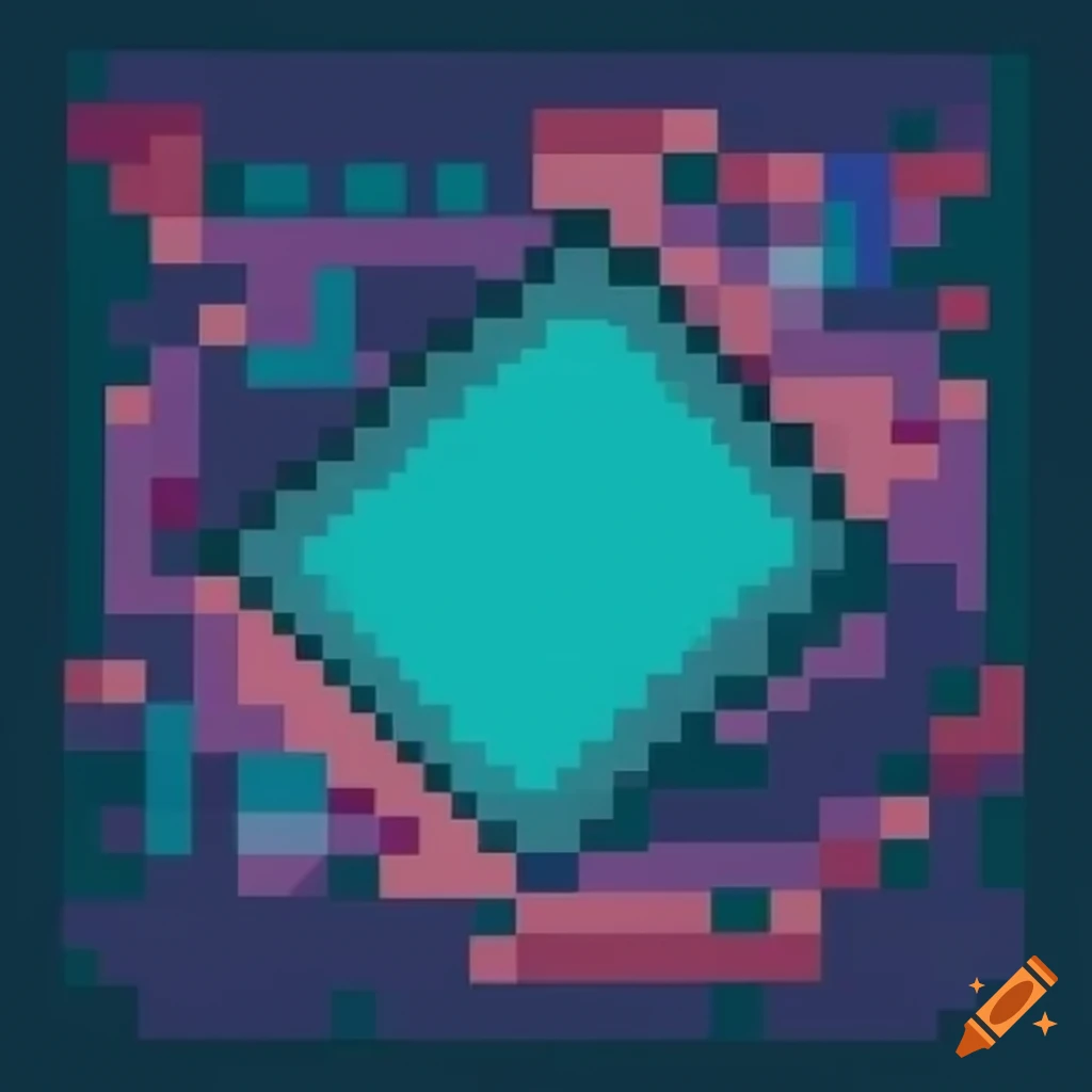 Pixel art trading card template with 2 pixel border