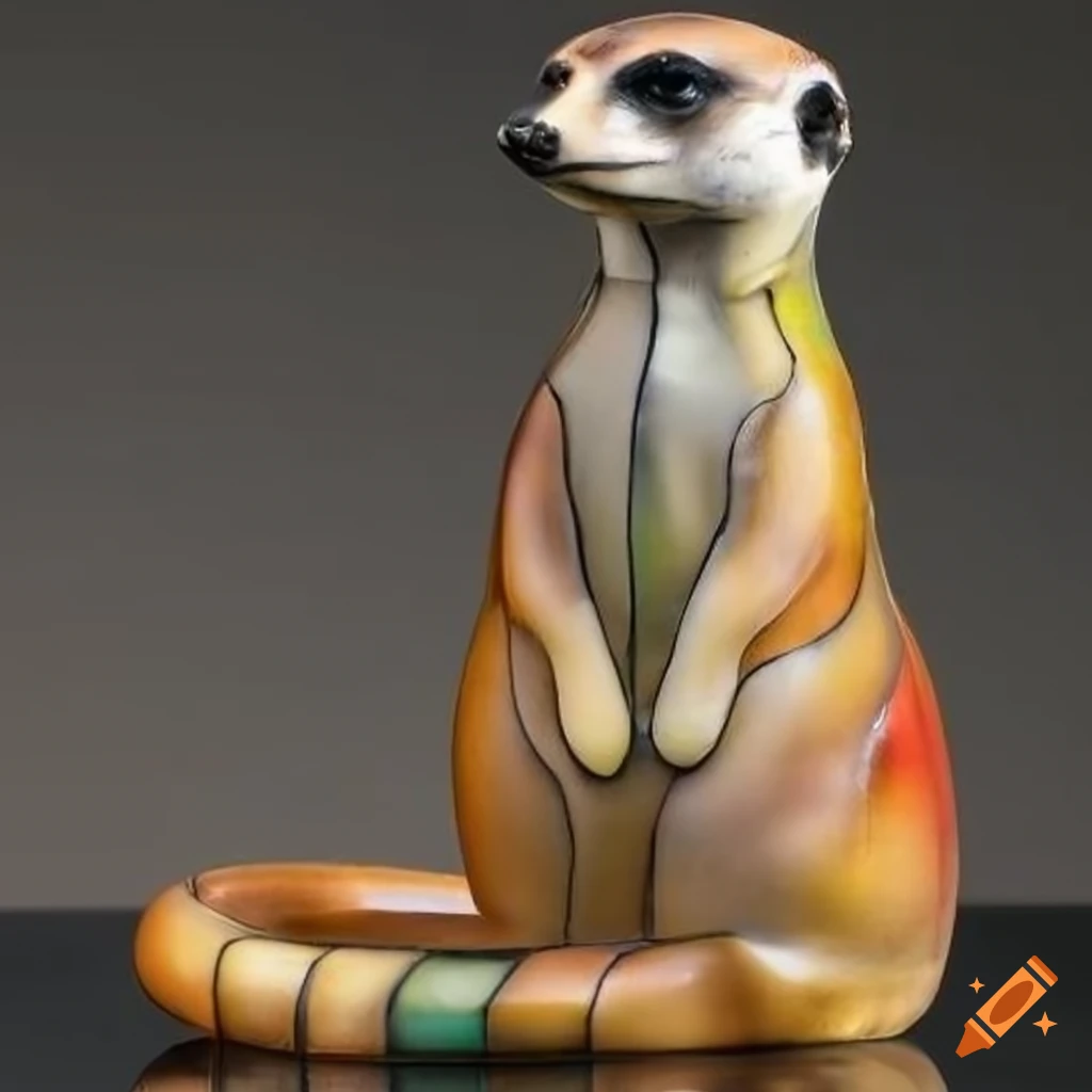 Tiffany style glass statue of a meerkat