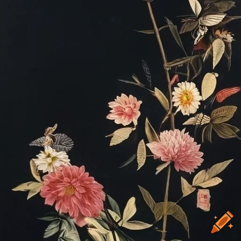 Vintage magazine cover with Japanese lacquer design featuring floral and nature elements