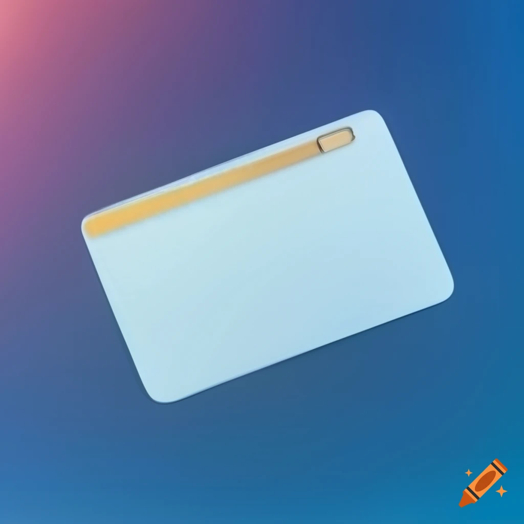 Blank credit card mockup on blue gradient background