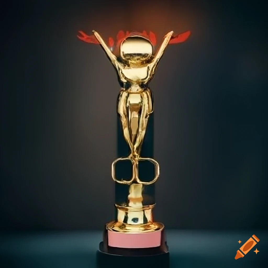 Movie-themed trophy for guessing movie poster game winner