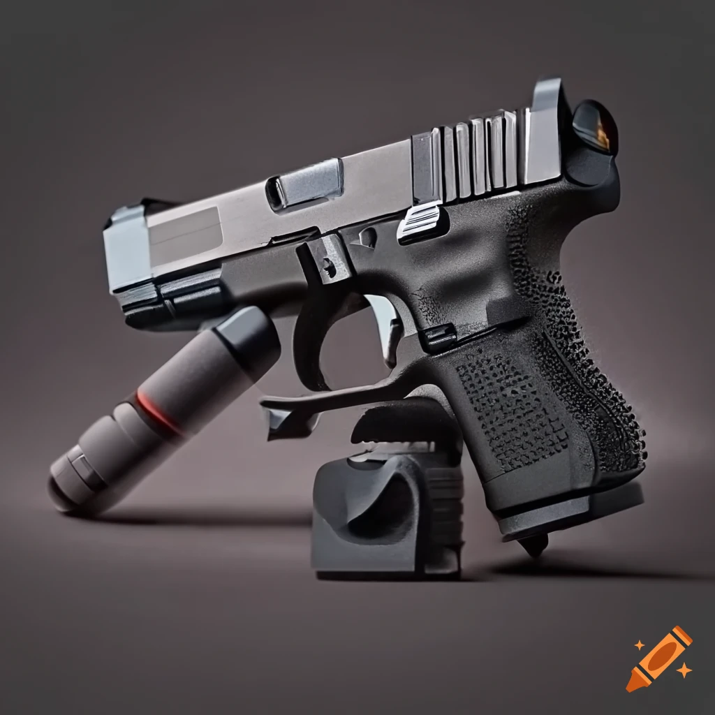 Glock 19 with suppressor and red dot sight