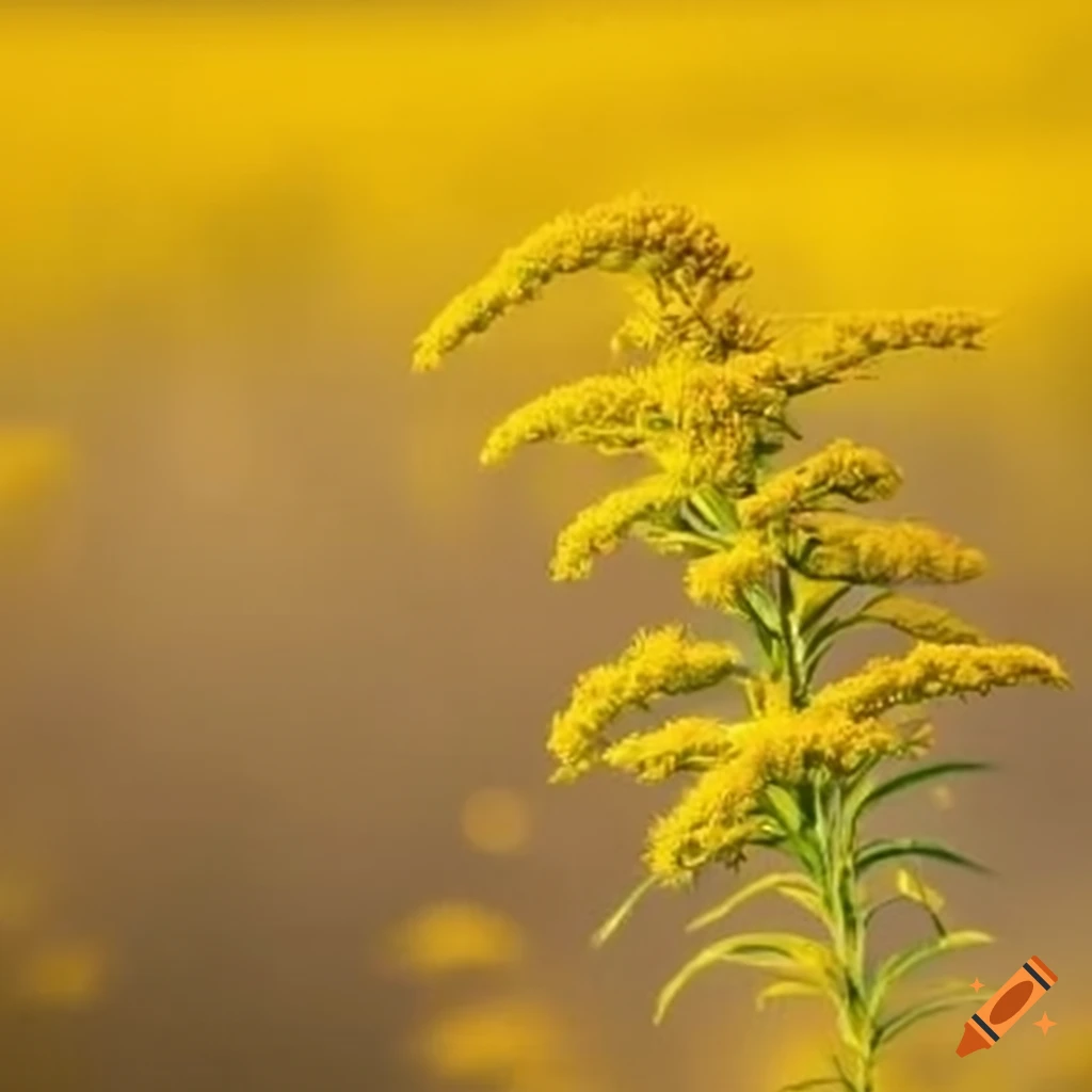 Goldenrod trophy shining in a sparse area