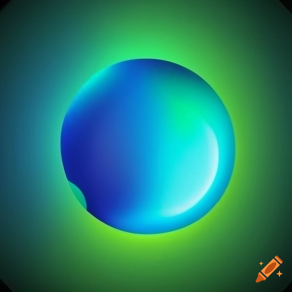 Abstract icon of vibrant green and blue shapes