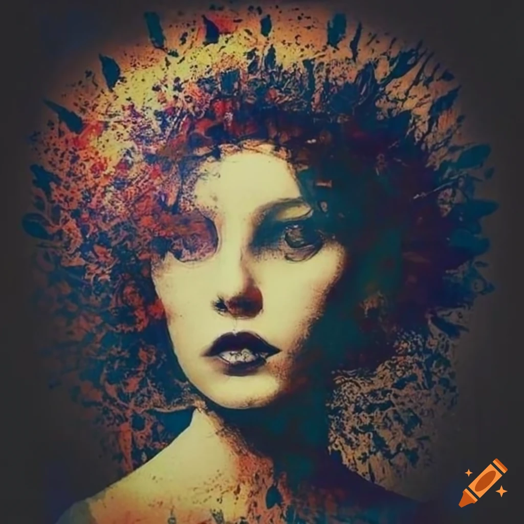 Vintage abstract portrait