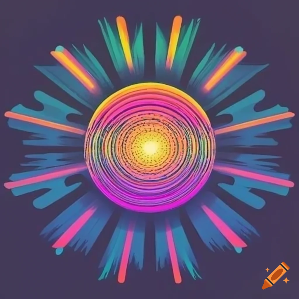 Retro 80s sun graphic