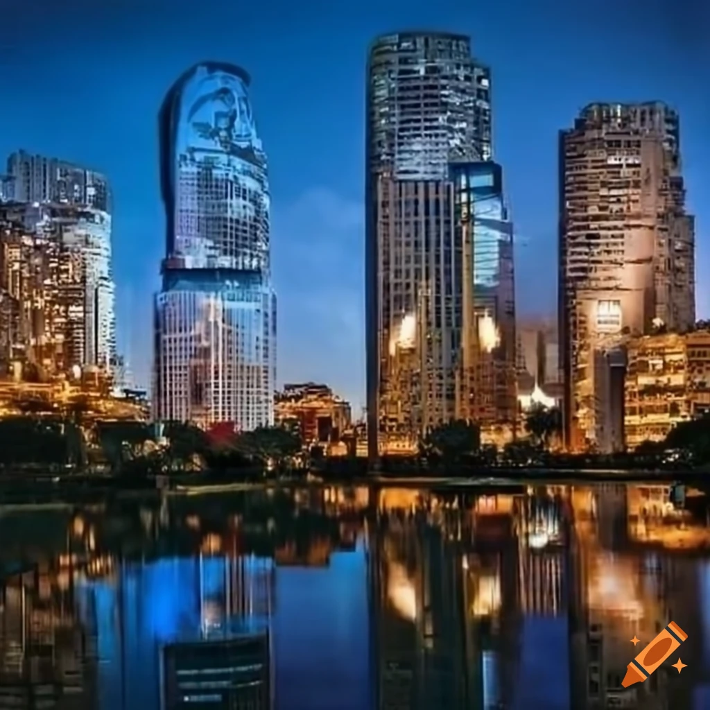 Capital city of Platirna with a modern urban style