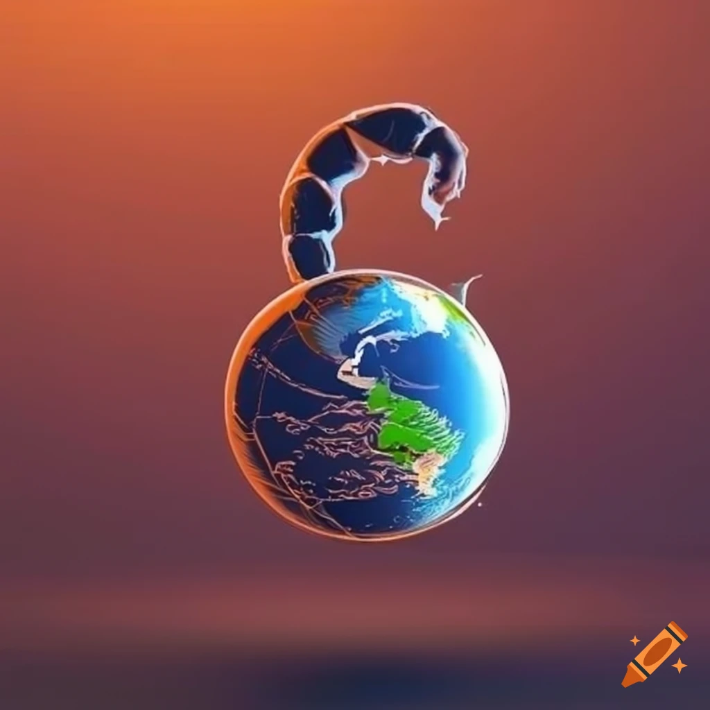 Scorpion logo wrapping around the globe
