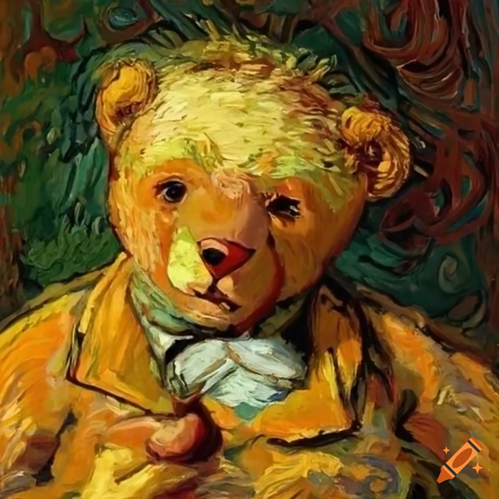 Van Gogh painting of Teddy bear picnic