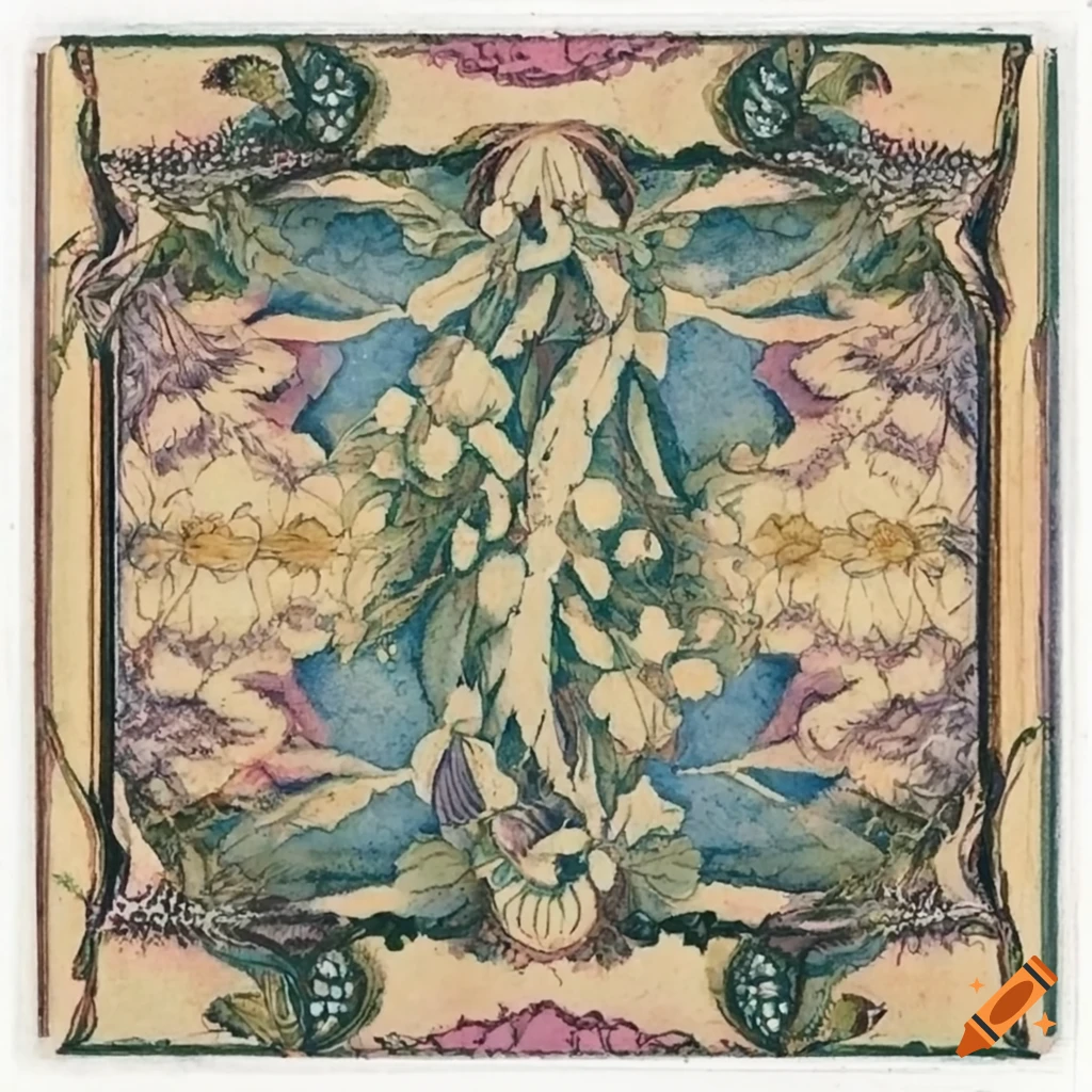 Watercolor illustration of medieval elderberry in botanical book style
