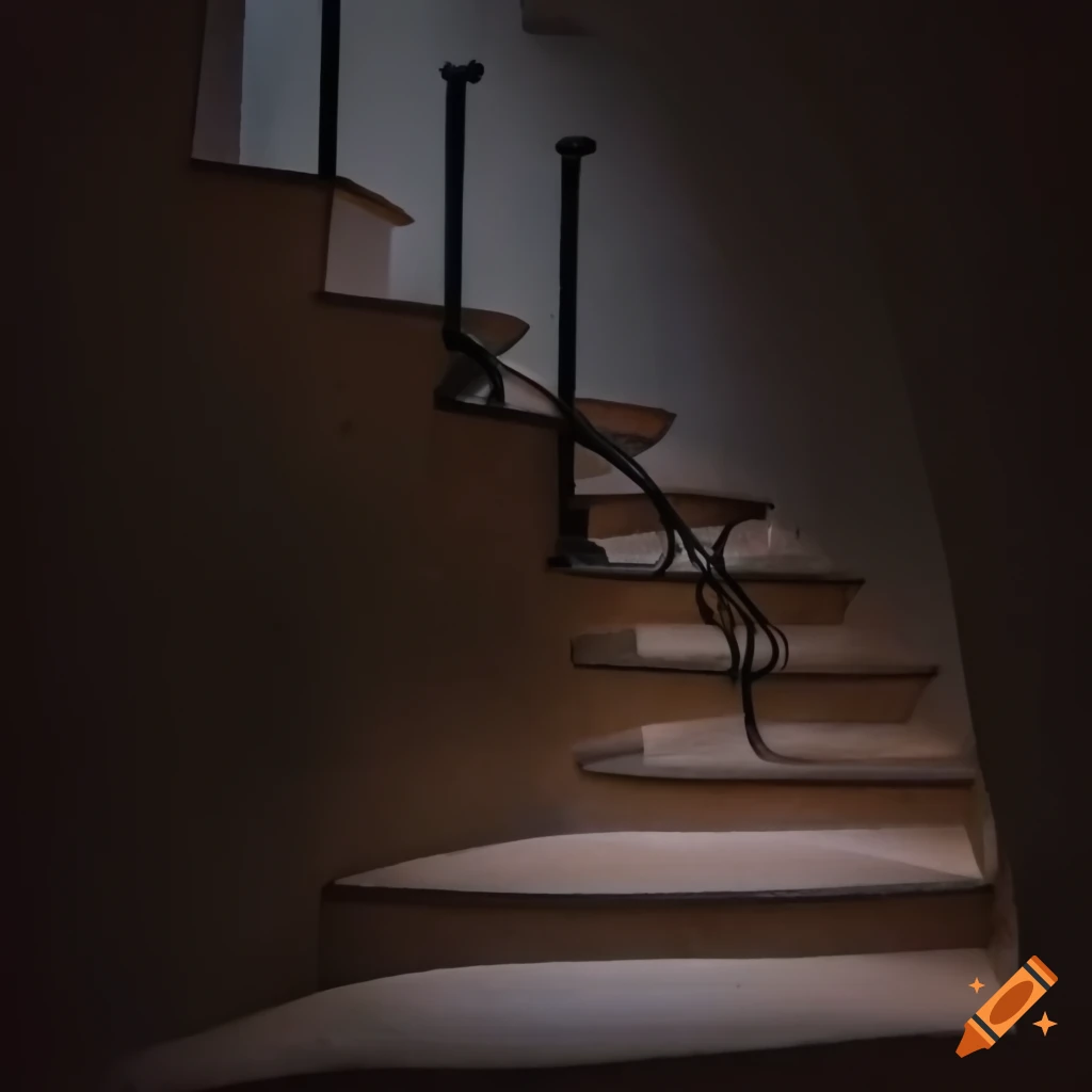 Steep and narrow ascending stairs