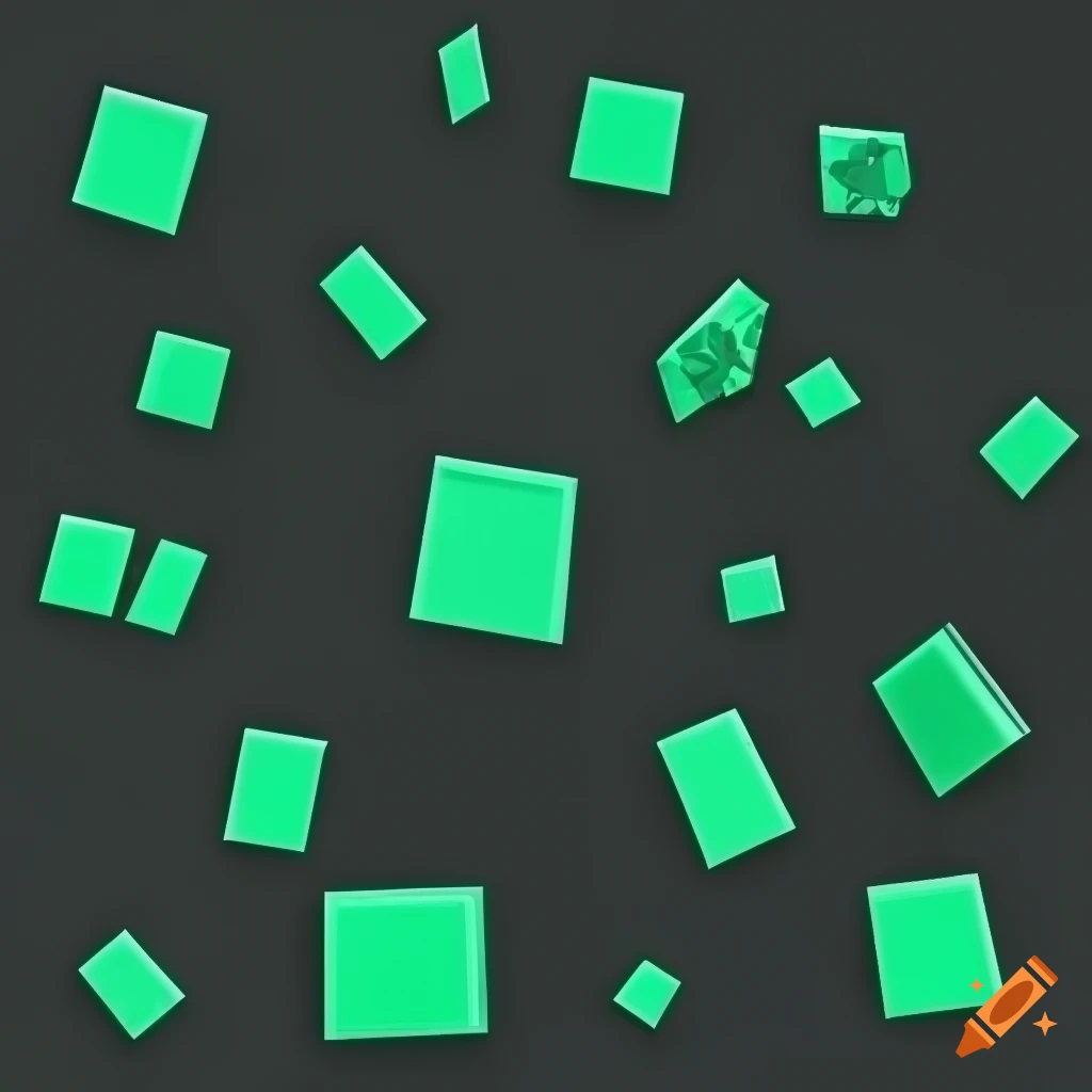 Abstract green rectangles on a black background
