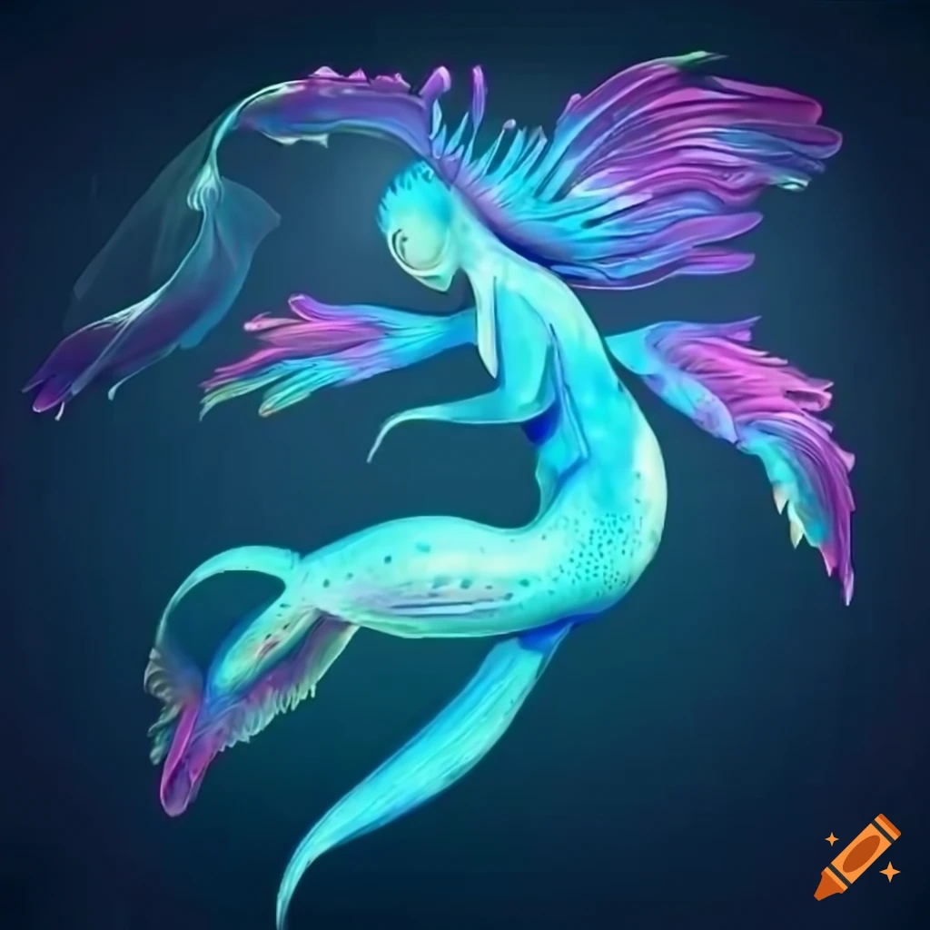 Aquaria, the aquatic pokemon with blue and silver scales and elegant fins