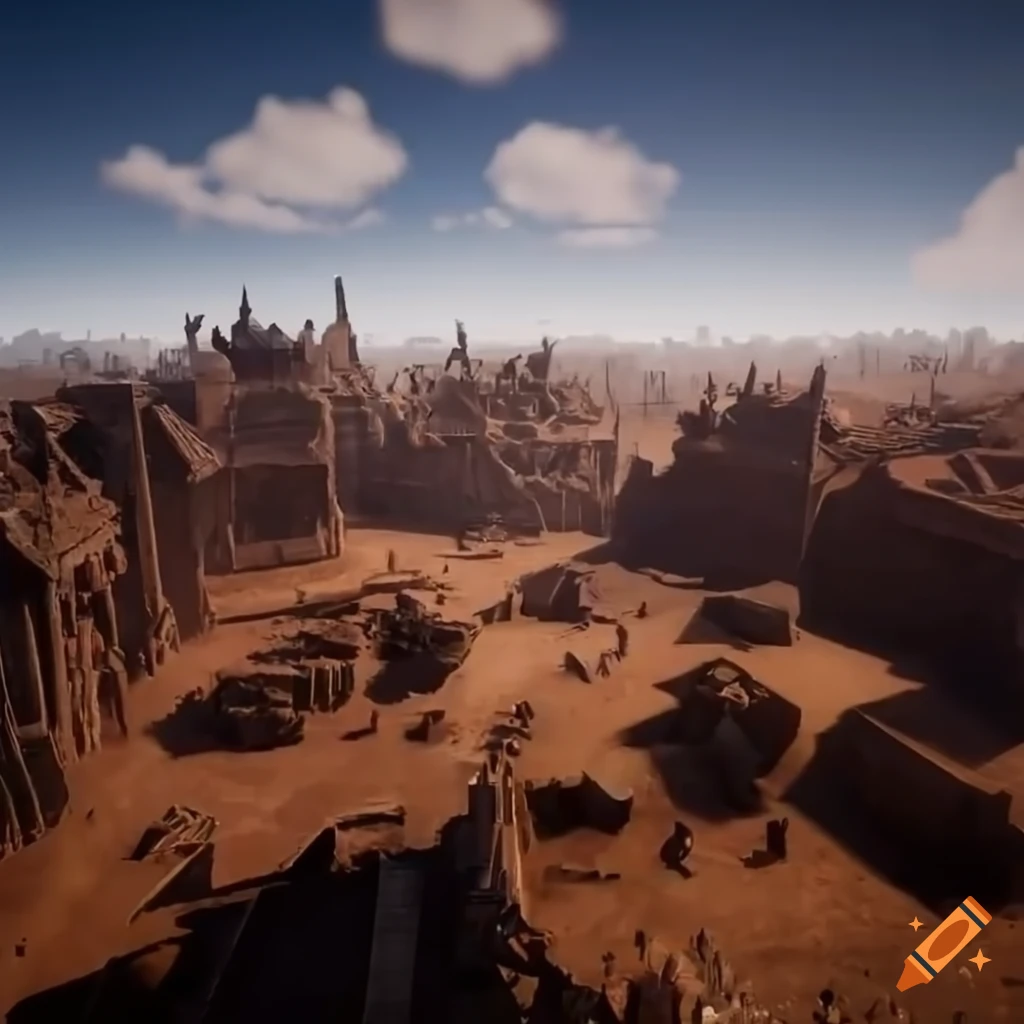 Aerial view of ancient civilizations at war on the battlefield in Unreal Engine 5