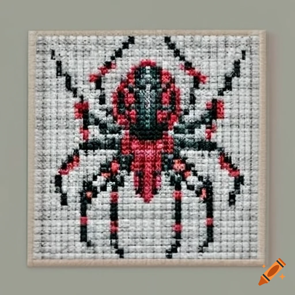 Spider cross stitch pattern