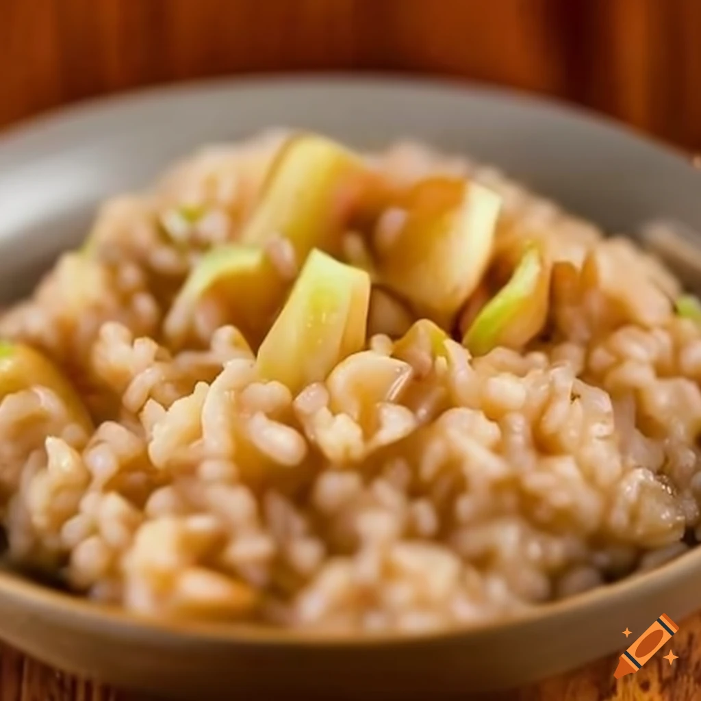 Creamy apple risotto dish