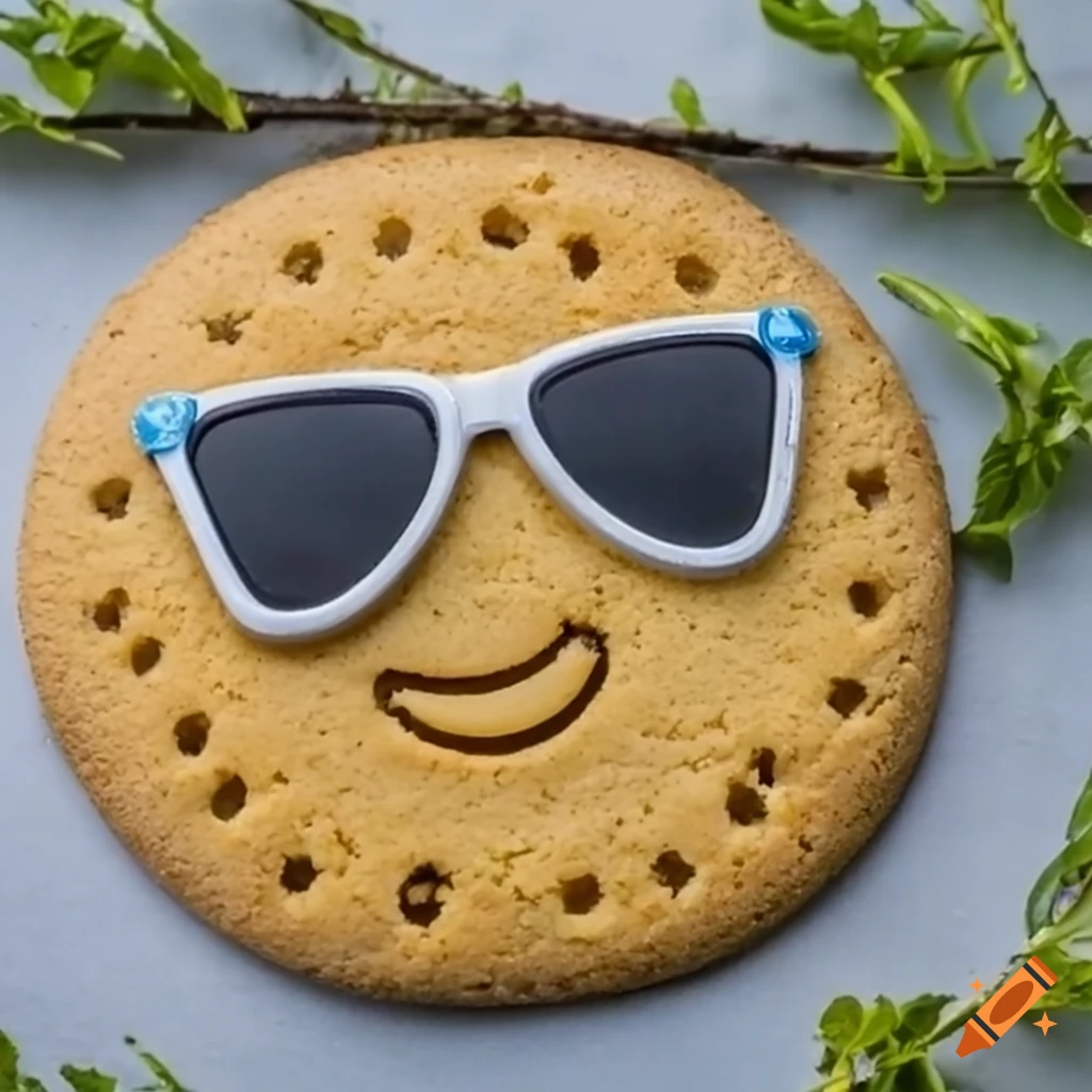 Emoji cookie with sunglasses
