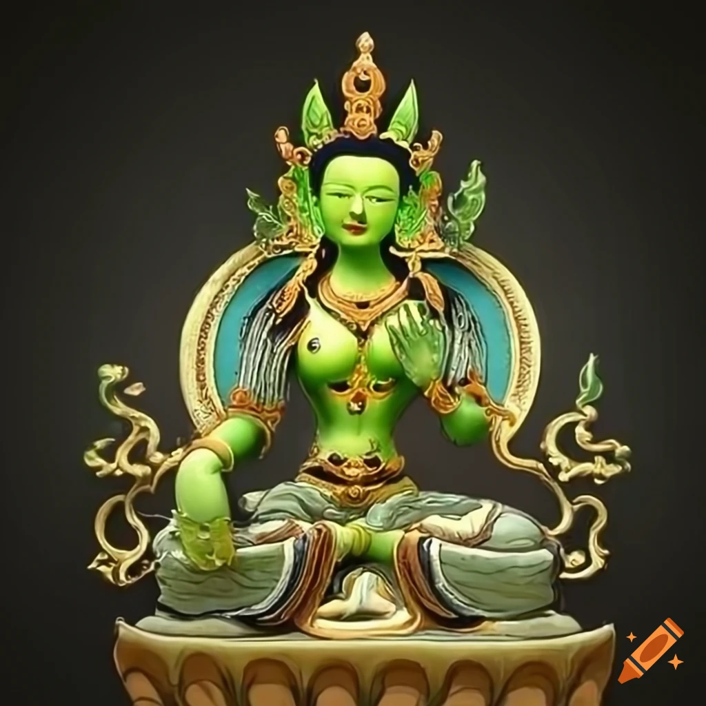 Green tara deity representation
