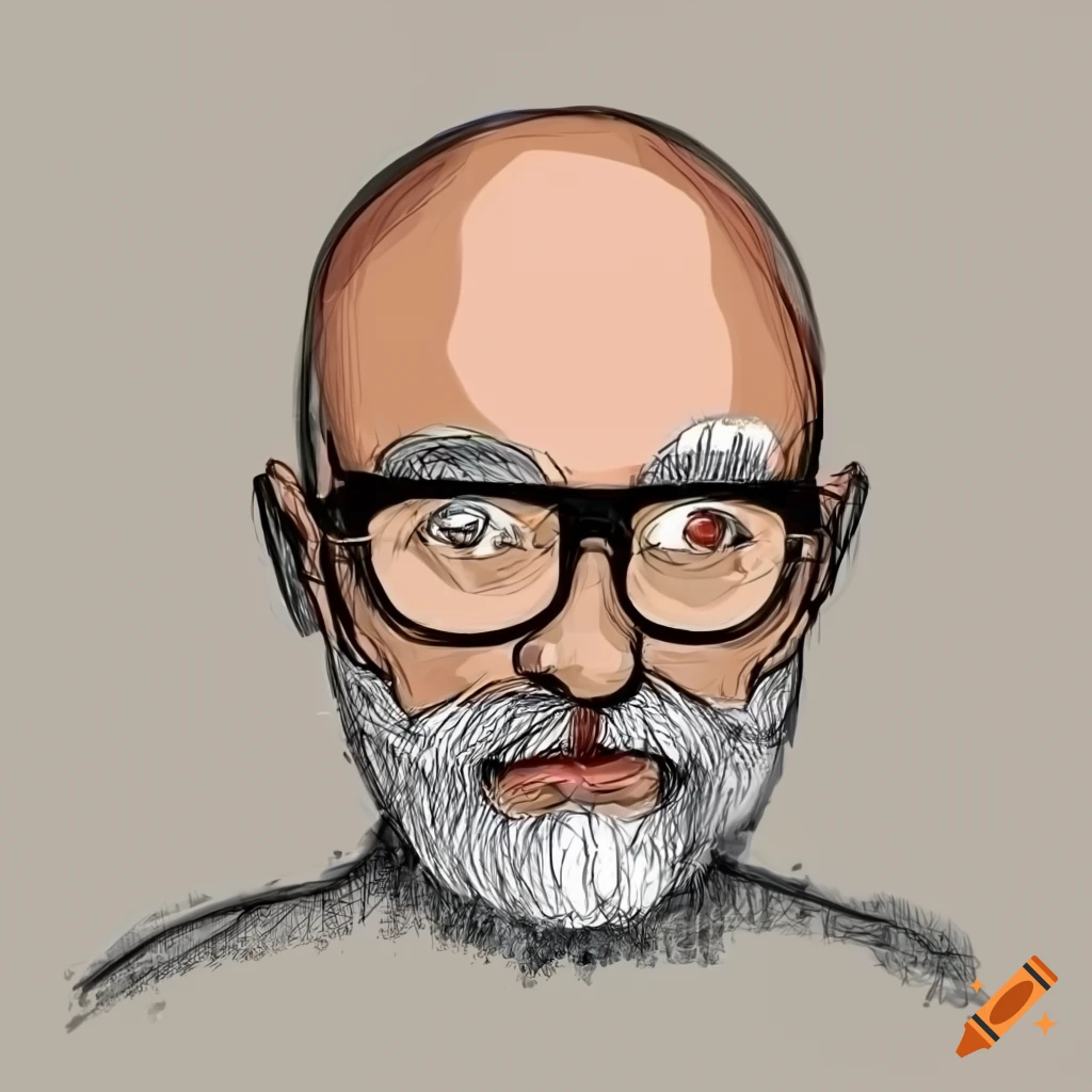 Friendly designer man avatar aged 48 with bald head, black glasses, and baseball cap