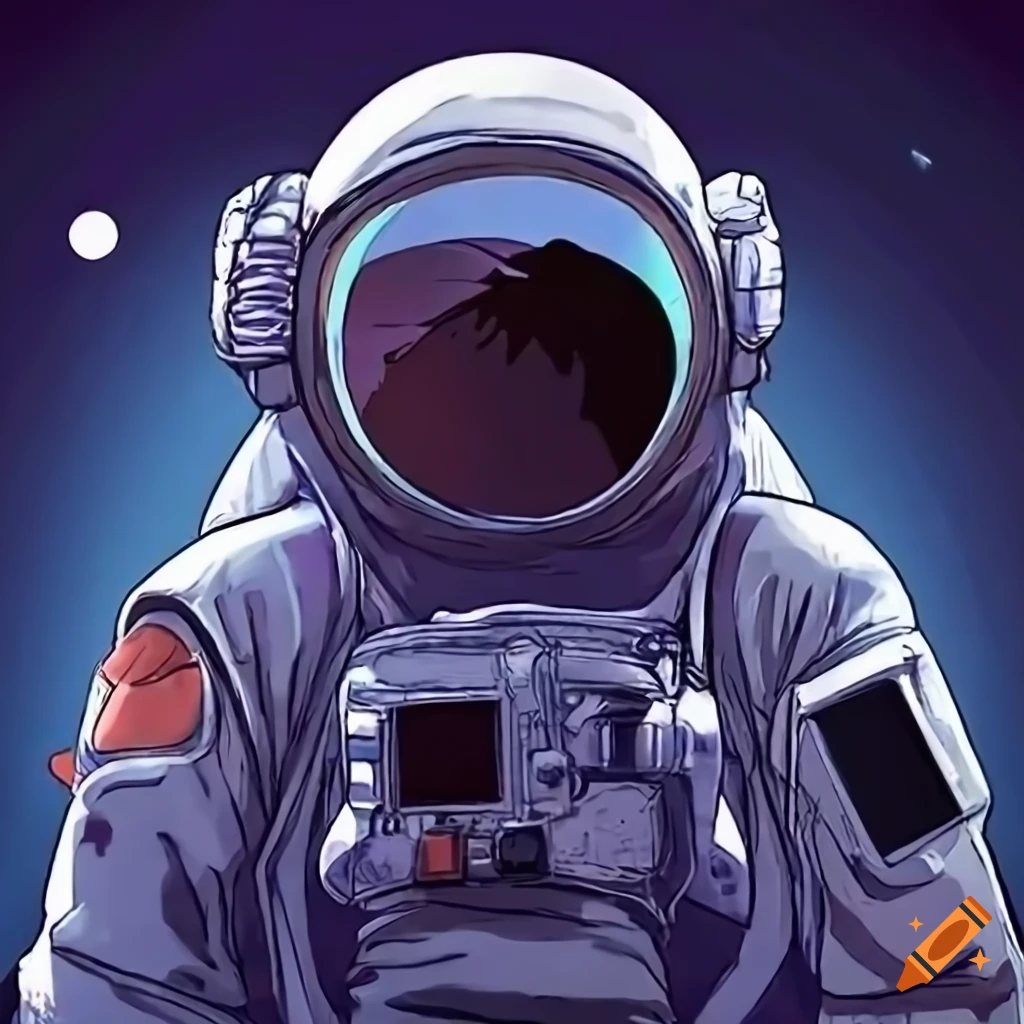 Anime astronaut rubbing her head