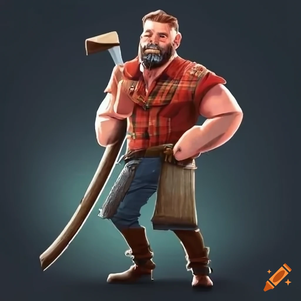 Lumberjack working in the forest