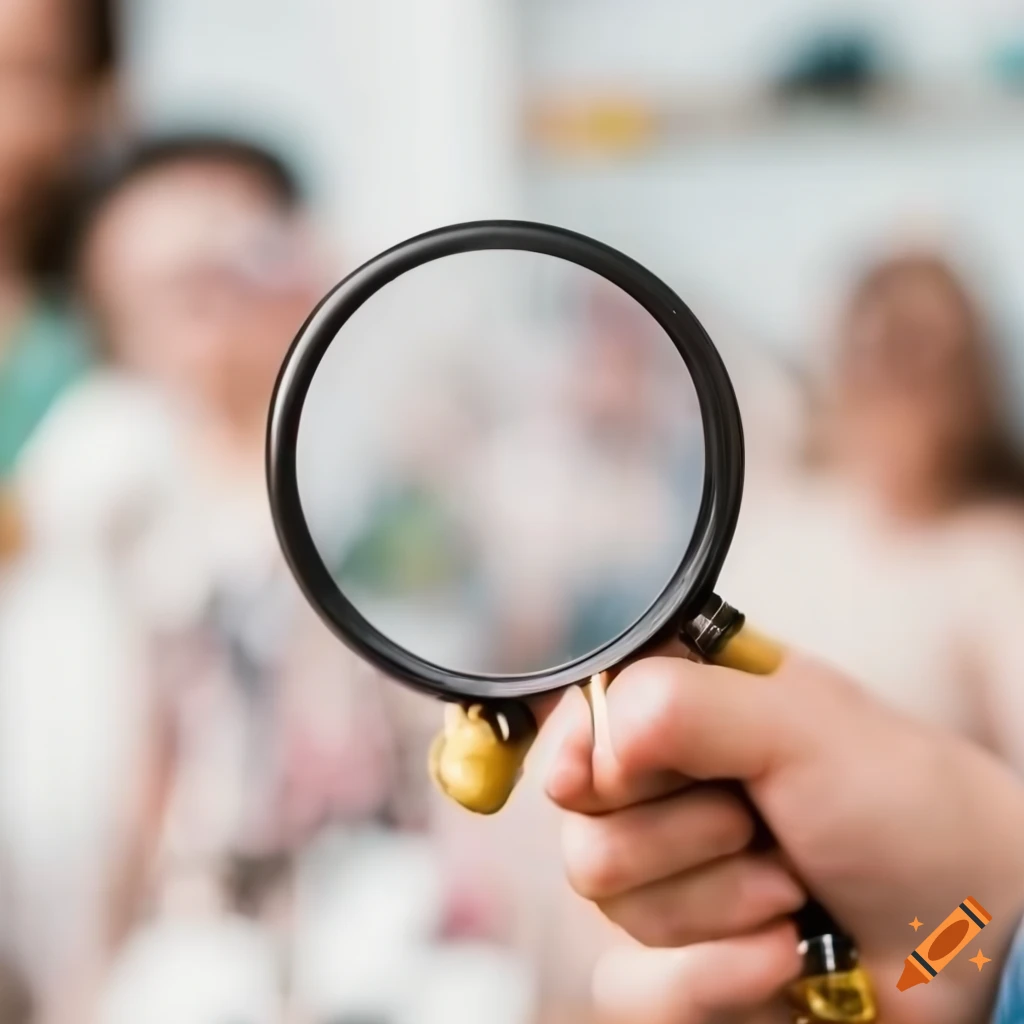 Group of people under a magnifying glass