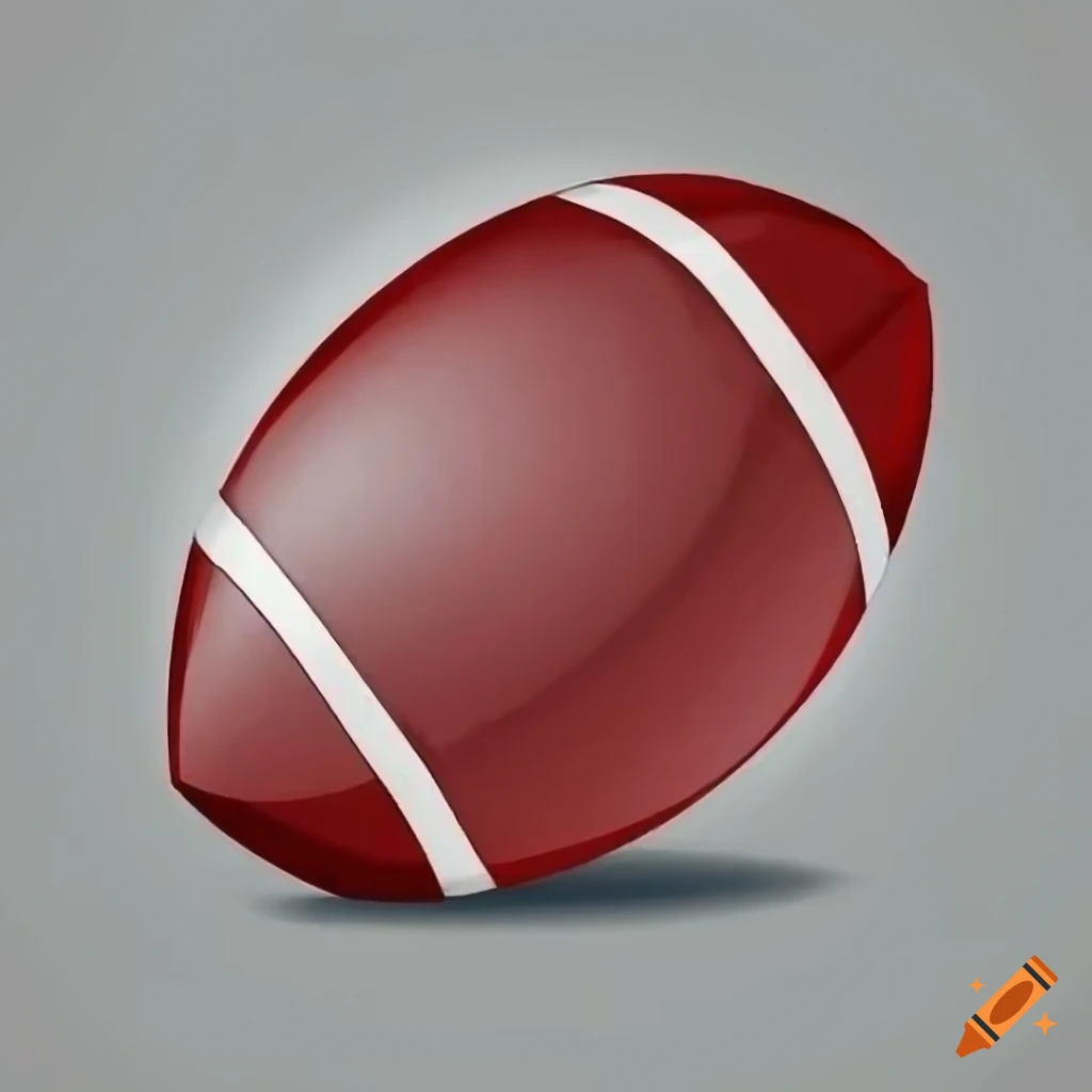 Rugby ball in red and white anime style