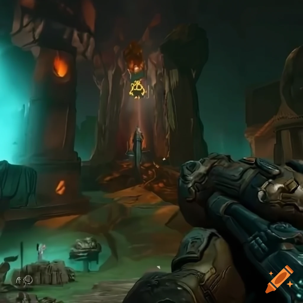 Visual and gameplay comparison of Supraland and DOOM