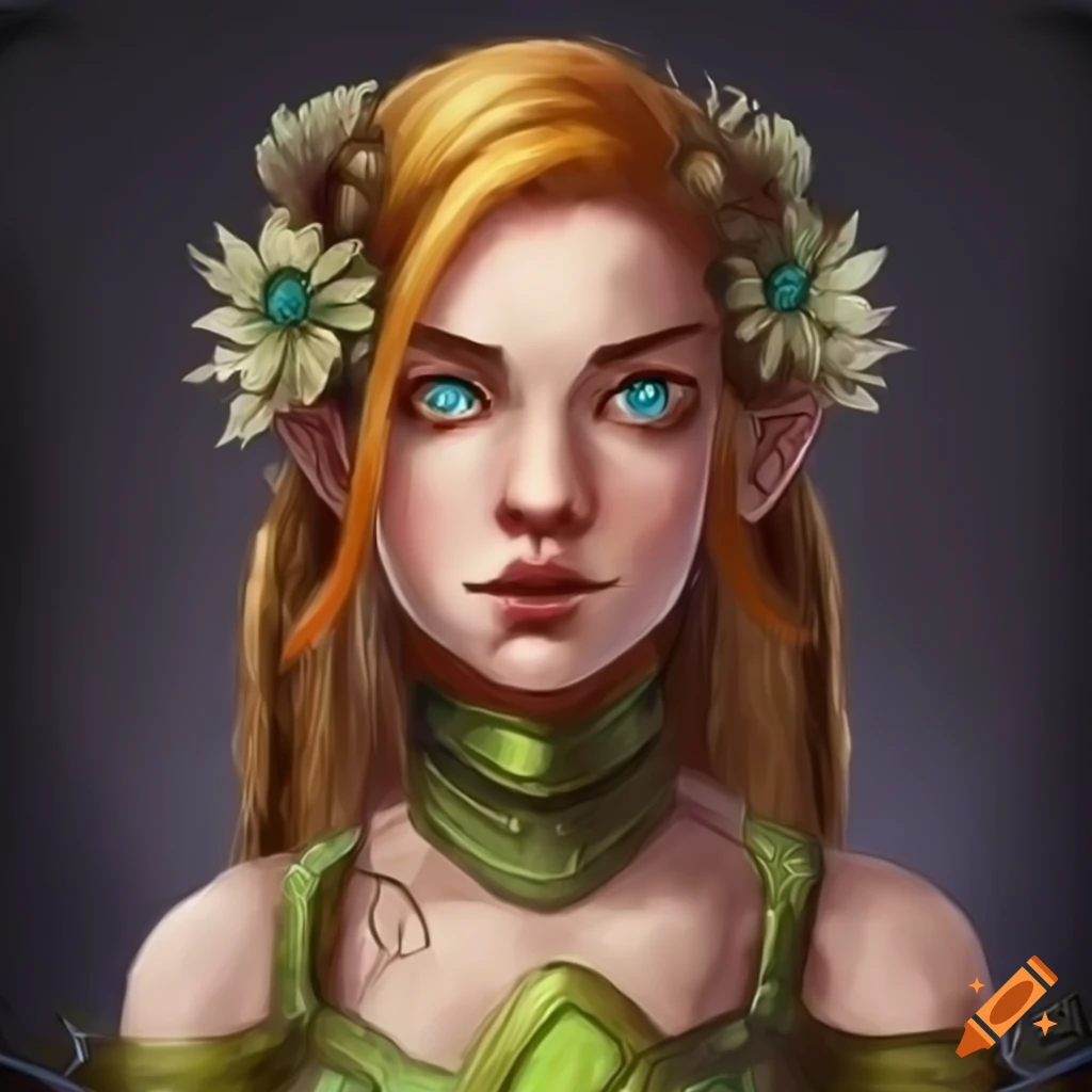 Female dwarven rogue with green armor and two swords