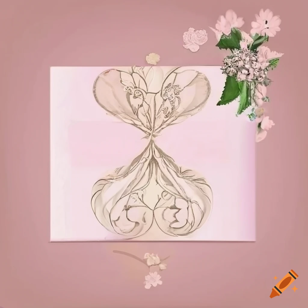 Beautifully designed wedding invitation in pastel colors